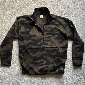 Victoria’s Secret Pink fleece quarter zip camo sweatshirt